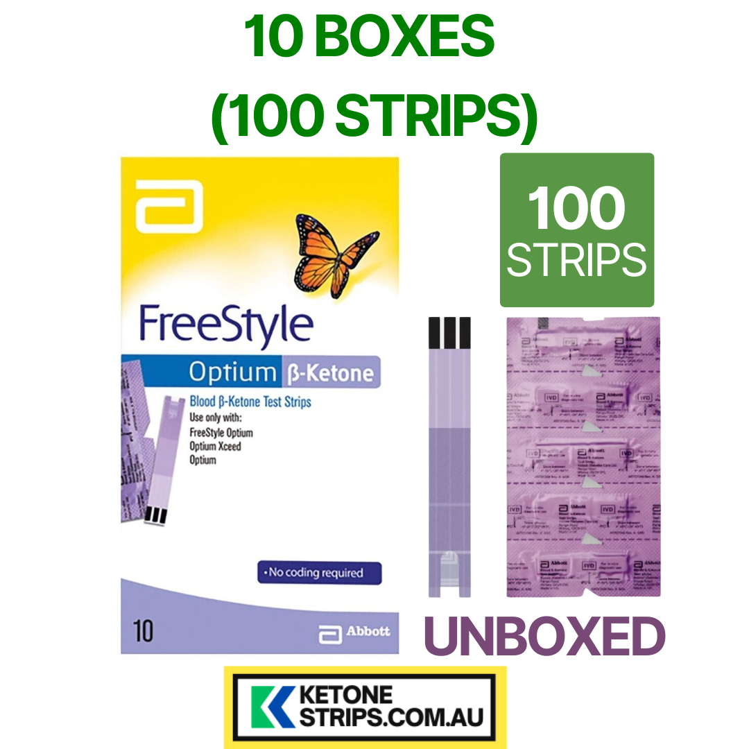 100 Strips FreeStyle Optium Blood Ketone Test Strips – Unboxed