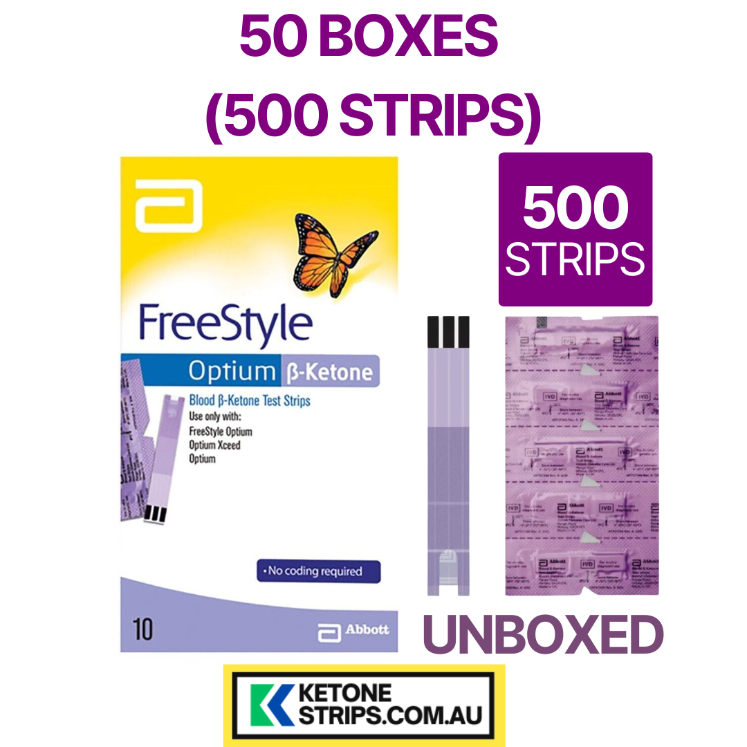 Abbott FreeStyle Optium Blood Ketone Test Strips 50 Boxes (500 Strips)